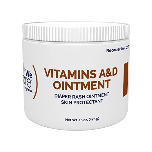 Dynarex Vitamins A & D Ointment, Ointment with Vitamin A and Vitamin D Helps Prevent & Treat Skin Irritation, Diaper Rash, White, 2 – 15 oz Jars of Dynarex Vitamins A & D Ointment