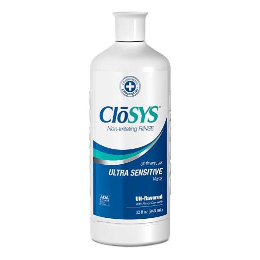 CloSYS Ultra Sensitive Mouthwash, Unflavored, 32 Ounce, Alcohol Free, Dye Free