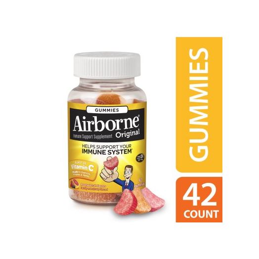 Airborne Assorted Fruit Flavored Gummies, 42 count - 1000mg of Vitamin C and Minerals & Herbs Immune Support