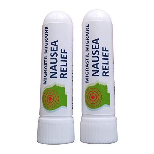 Migrastil Nausea Relief Inhaler (Pack of 2) - Pocket Size Nausea Relief Aromatherapy Inhaler with Natural Essential Oils - Fast Acting Gentle Relief for Feelings of Sickness & Nausea - 100% Natural