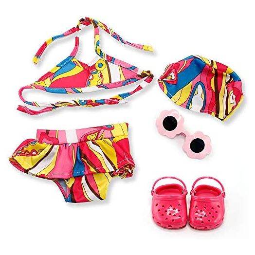 Oct17 Doll Clothes Fits Compatible with American Girl 18"- Swimming Outfit