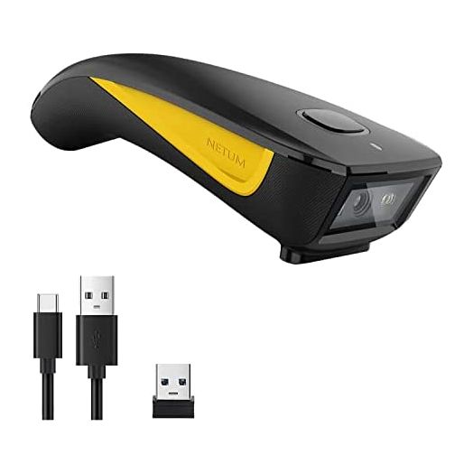 NETUM QR Code Scanner, Mini Barcode Scanner Bluetooth Compatible, Small Portable USB 1D 2D Bar Code Scanner for Inventory, 2.4G Cordless Image Reader for Tablet iPhone iPad Android iOS PC POS - C750