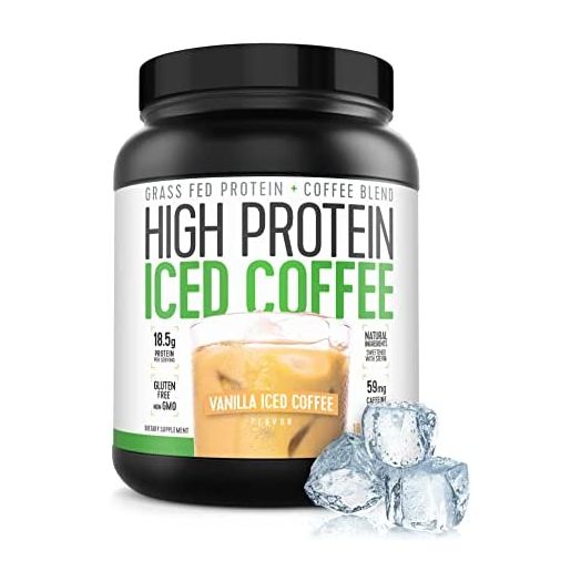 Protein Coffee Iced Coffee, Keto Friendly, 18g of Protein, 2g Carbs, Natural Ingredients (18 Servings, Vanilla Latte)