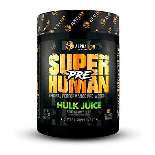 Alpha Lion Superhuman Pre Workout, Increases Strength & Endurance, Powerful, Clean Energy Without Crash (21 Servings, Hulk Juice)
