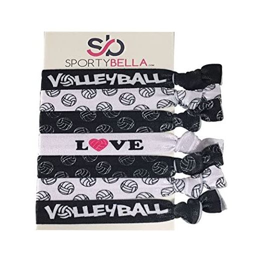 Infinity Collection Volleyball Hair Accessories, No Crease Volleyball Hair Elastics Set