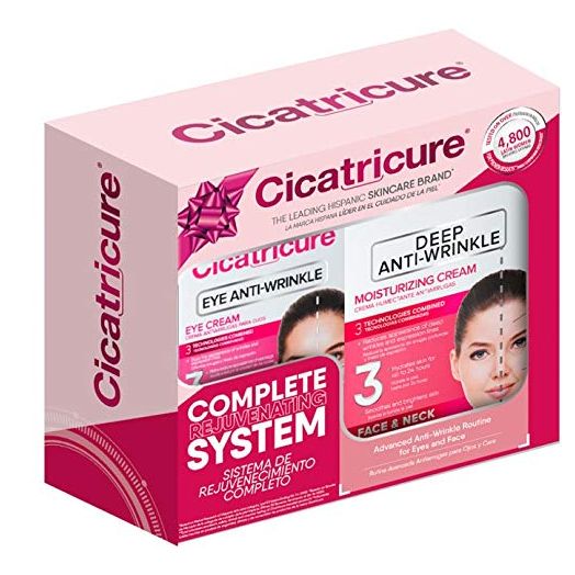 Cicatricure Anti Wrinkle Skin Care Set, Rejuvenating Facial Moisturizer and Eye Cream Gift Pack, Two Anti-aging Treatment Creams, 0.5 and 2.1 Ounces