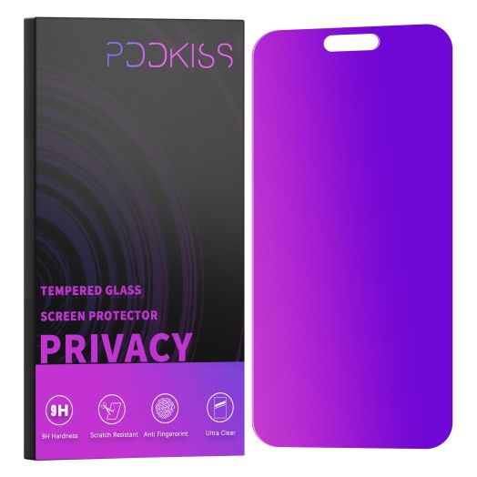 Compatible for iPhone 15 Pro Max Privacy Screen Protector Tempered Glass 6.7 Inch, Purple Gradient Anti Spy Anti Blue Light HD Easy Installation