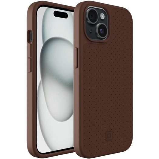Incipio Cru. Protective Phone Case for iPhone 15, iPhone 14 & iPhone 13 - Drop Protection, Wireless & 5G Compatible, Plastic-Free Recycled Packaging & MagSafe Compatible (Brown Faux Leather)