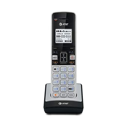 AT&T TL86003 Accessory Cordless Handset, Silver/Black | Requires AT&T TL86103 to Operate