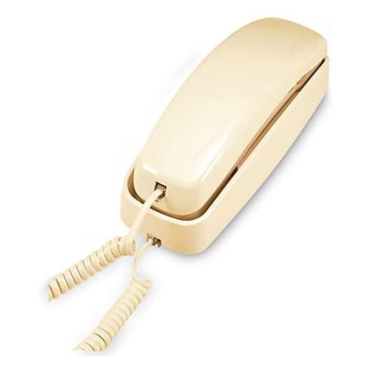 AT&T TRIMLINE 210 Corded Home Phone, No AC Power Required, Improved Easy-Wall-Mount, Lighted Big Button Keypad, 13 SpeedDial Keys, Last Number Redial, Mute, Flash, Volume Control, Beige