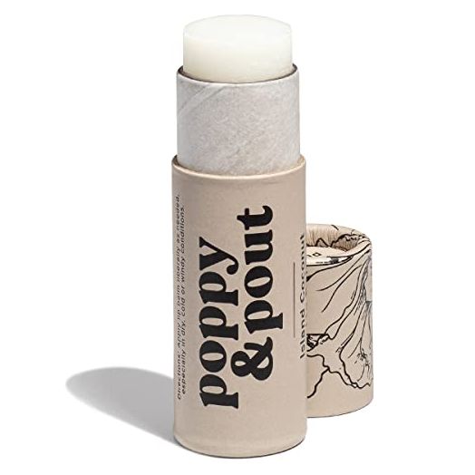 Poppy & Pout 100% Natural Lip Balm, 0.3oz Cardboard Tube, Hand-filled - Beeswax, Vitamin E, Organic Coconut Oil, Cruelty Free (Island Coconut)