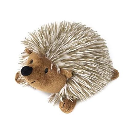 Pawaboo Plush Dog Toy, Non-Toxic Super Soft Faux-Fur Hedgehog Dog Toy Squeak Aninal Toy Stuffed Biting Training Playing Toys for Dog Puppy, Brown