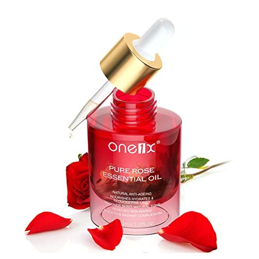 Rose Oil for Face, Anti-Wrinkle Facial Oil Serum for Dry Skin Moisturizing, Organic Rose Essential Oils for Face Body Massage Aromatherapy and Relaxation, Skin Care Gua Sha Oil 30ML