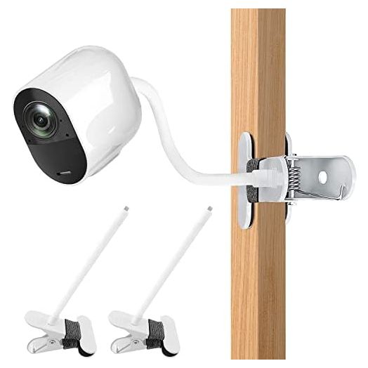 2Pack Flexible Clamp Mount Compatible with Arlo Cam, Arlo Pro/Pro 2/Pro 3/Ultra/Ultra 2, & Others Flexible Gooseneck Mounting Bracket No Tools or Wall Damage Required (White)