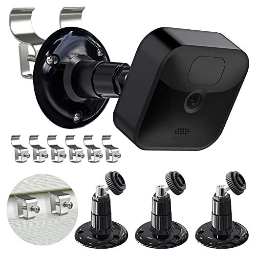 3 Pack Blink Outdoor Camera mount with 6 Pack Vinyl Siding Clip Hooks, No-Hole Needed 360 Degree Adjustable Mount Outdoor Siding Hanger for Blink Outdoor Indoor & Blink XT2 Home Security Camera System