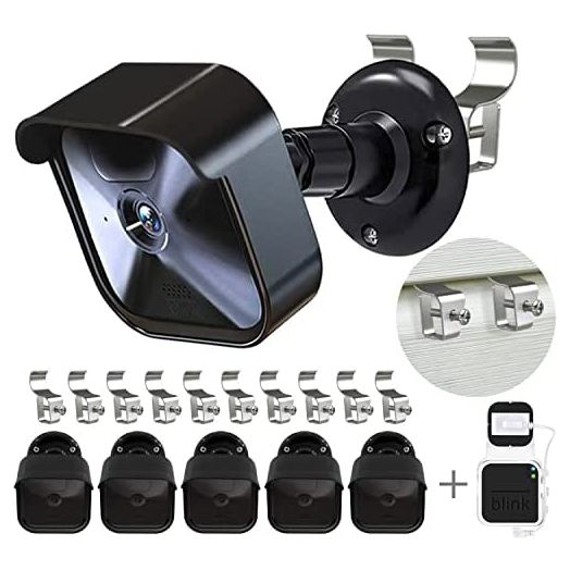 5 Pack Blink Outdoor Camera Wall Mount with Vinyl Siding Mounting Bracket, Weatherproof Protective Housing,360 Degree Adjustable Mount with Blink Sync Module 2 Outlet Mount for Blink Outdoor Camera
