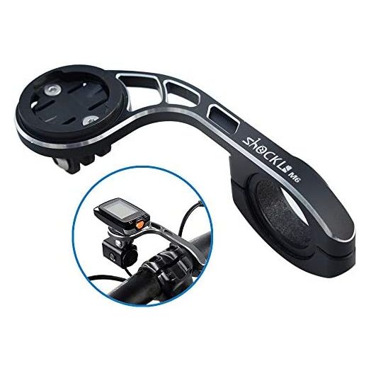 Shockli Aluminium Alloy Extended Out-Front Cycling Bicycle Computer Combo Mount for Garmin Edge 200 500 510 520 800 810 820 1000 1030, Bryton and Gopro Camera, Compatible Handlebar Sizes 31.8mm 25.4m