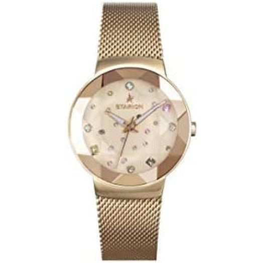 Starion Galaxy Ladies Stainless Steel Watches - Analog Quartz, Swarovski Crystals, Waterproof, Mesh Wrist Band Strap, Fashion Wrist Watches for Women
