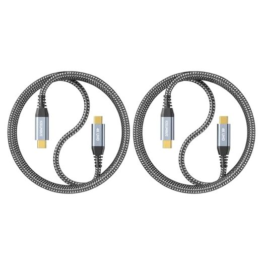 USB C to USB C Cable (3ft 2pack), USB C 3.2 Gen 2 Cable 20Gbps High Speed Data Transfer, 4K USB C to USB C Monitor Cable 100W Charging, for iPhone 15,MacBook,USB C External SSD,iPad,Dell,LG,ARZOPA,KYY