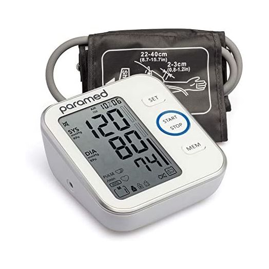 Paramed Blood Pressure Monitor, Automatic Upper Arm Cuff, Large LCD Display