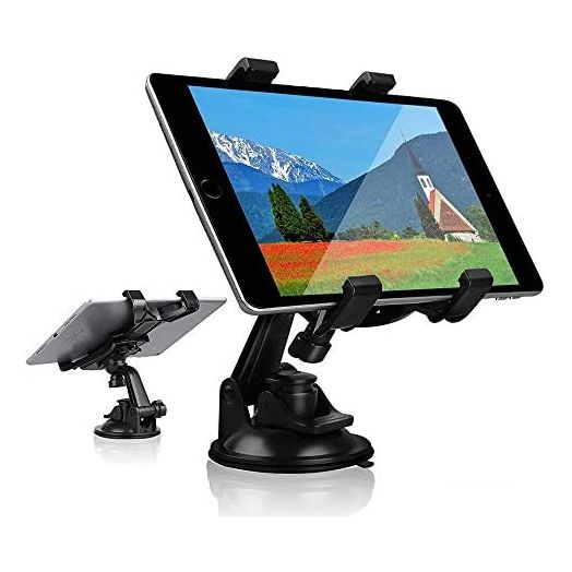 Car Tablet iPad Holder Mount, Suction Cup Tablet Holder Stand for Car Windshield Dash Desk Kitchen Wall Compatible with iPad Mini Air Samsung Galaxy Tab A S Series All 7-10 inches Tablet