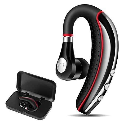 Bluetooth Headset V5.0,Wireless Bluetooth Earpiece with Noise Canceling Mic for Cell Phone,Ultralight Business Earphone for Driving/Trucker/Office,Sweatproof Headset for Android/iPhone/Smartphone