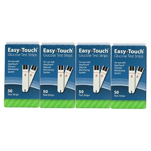 Easy Touch Blood Glucose Diabetic Test Strips Box of 50 CT (Bundle of 4)