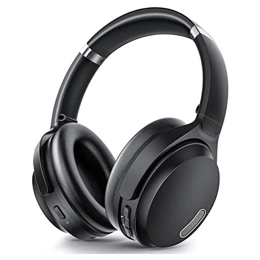 Active Noise Cancelling Headphones, HROEENOI JZ02 Bluetooth Headphones, Wireless Over Ear Headphones with CVC 8.0 Microphone Deep Bass Headset, 40 Hours Playtime for Travel Work Phone - Black