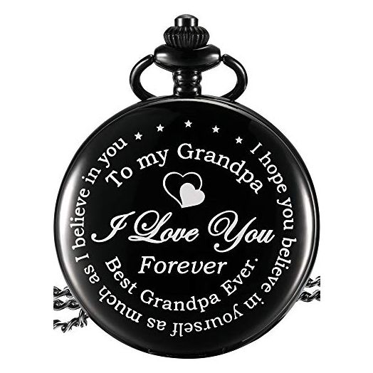 Hicarer Father's Day Grandpa Gifts Pocket Watch Gift for Grandfather Grandpa I Love You Forever Grandpa Gifts from Grandkids Granddaughter Grandson