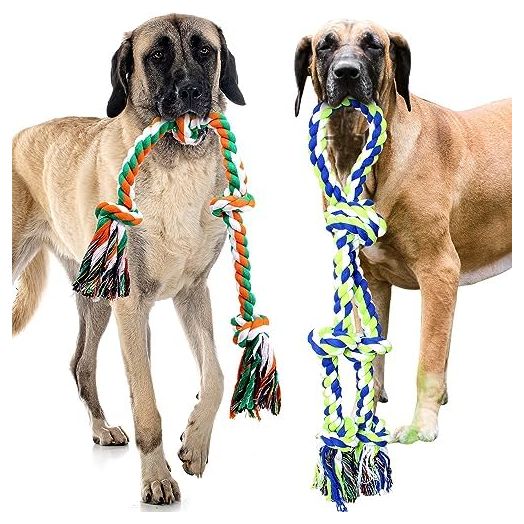 Upgraded Dog Rope Toys for Aggressive Chewers Dog Toys for Medium Large Dogs Indestructible Dog chew Toys Tug of War Dog Toys 2 Pack Heavy Duty Large Dog Rope Toy for Large Breed