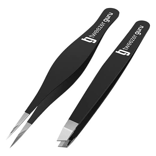 Tweezer Guru Ingrown Hair Tweezers, Pointed Precision Tweezers for Eyebrows & Ingrown Hair Removal