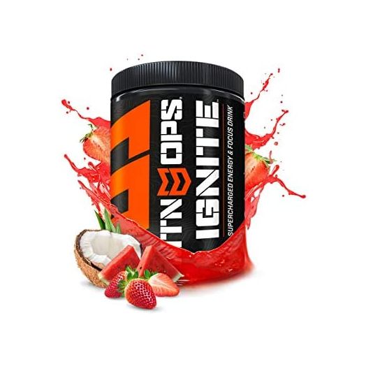 MTN OPS Ignite Supercharged Energy Drink Mix 45-Serving Tub, Tiger's Blood