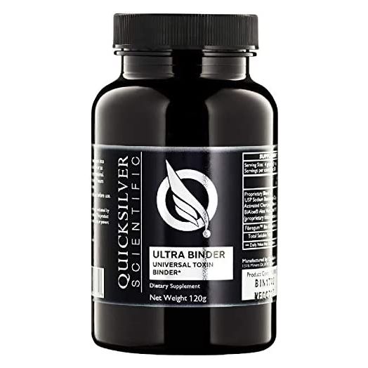 Quicksilver Scientific Ultra Binder - Activated Charcoal, Bentonite Clay Gut Health Supplement for Detoxification & Digestive Health - Active Cleansing Support Powder (120g)