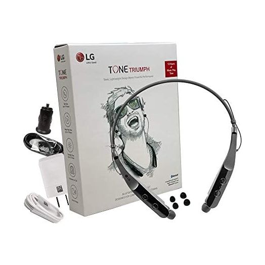 LG Tone HBS-510 Triumph Black - Bluetooth Wireless Stereo Headset 510 with 1.2Amp Quick Wall/Car Charger (US Retail Packing Kit)