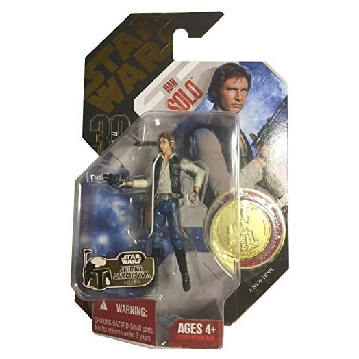 Star Wars 30th Anniversary Han Solo A New Hope 3.75 Inch Action Figure With Gold Coin