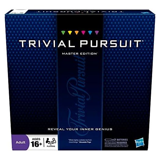 Hasbro Gaming Trivial Pursuit Master Edition Trivia Game, Board Games for Adults and Teens, Includes Electronic Timer, Trivia Games for 2 to 6 Players, Ages 16 and Up (Amazon Exclusive)