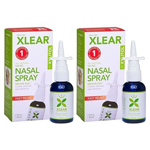XLEAR Nasal Spray (Pack of 2) with Xylitol, Saline, Purified Water and Grapefruit Seed Extract, for Optimal Health to Cleanse Sinuses and Nasal Passages, Use as Often as Needed, 1.5 fl. oz.