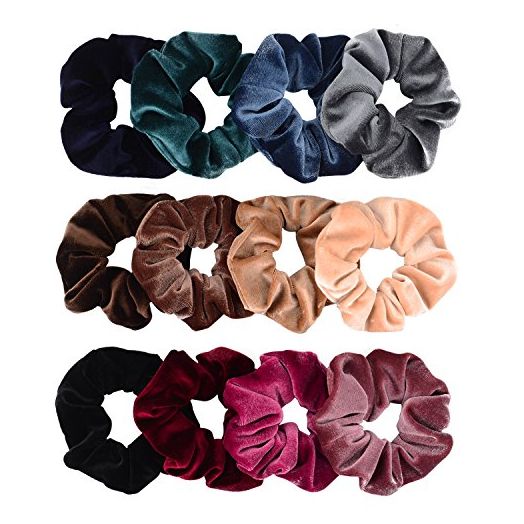 Whaline Hair Scrunchies Velvet Scrunchy Elastic Hair Bands for Girls, Women Hair Accessories (12 Pack)