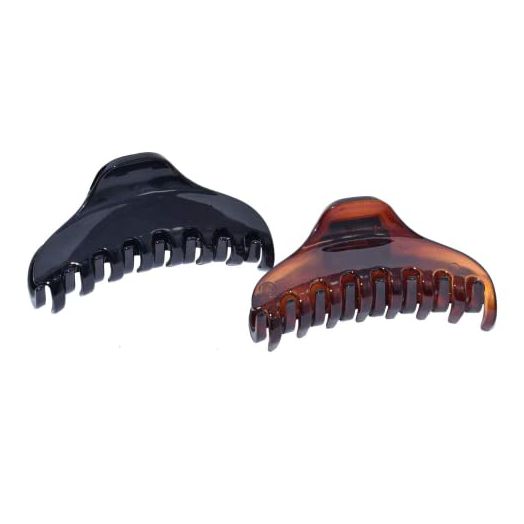 Parcelona France Skinny Boss Black N Shell Small 2 1/4" Hair Claw Clip