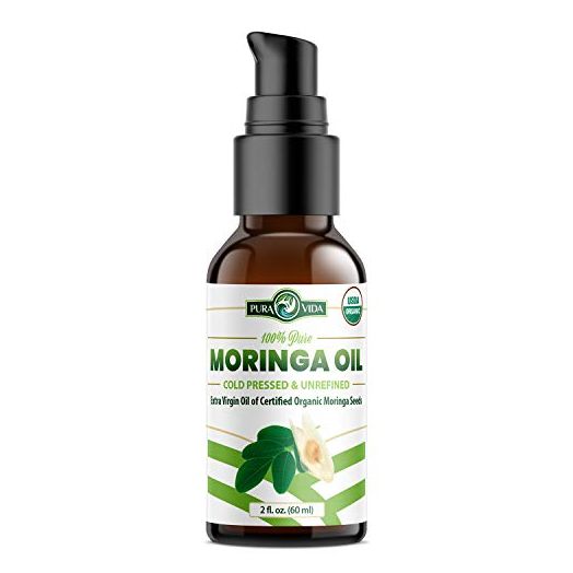 Moringa Oil by Pura Vida Moringa - Organic Moringa Oil for Face, Hair and Skin. Cold Pressed Moringa Oil Organic, Aceite de Moringa Extra Virgen Organico