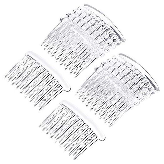 Gejoy 12 Pieces Plastic Teeth Hair Combs Tortoise Side Comb Hair Accessories for Fine Hair (Transparent)