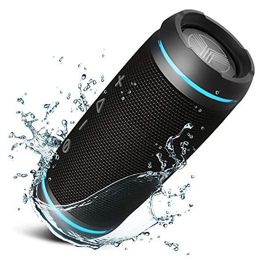 TREBLAB HD77 - Ultra Premium Bluetooth Speaker - Loud 360° HD Surround Sound, Wireless Dual Pairing, 25W Stereo, Loud Bass, 20H Battery, IPX6 Waterproof, Sports Outdoor, Portable Blue Tooth