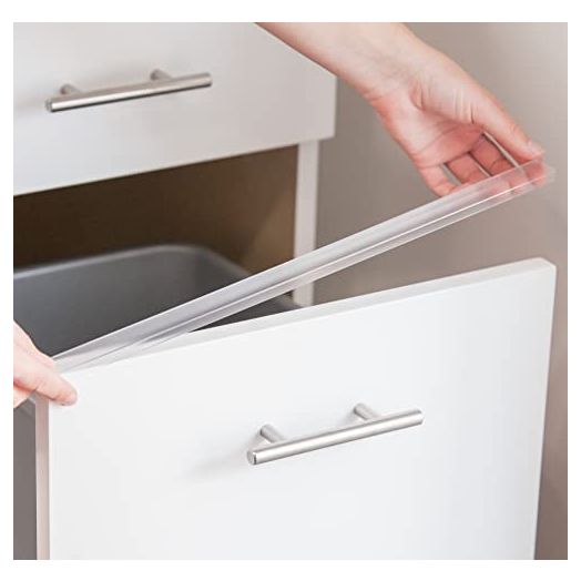 CABINET HERO Slimline - Slip on Cabinet Door Protector Edge Guard - Clear - ¾” Thick - 18” Length (Pack of 4)