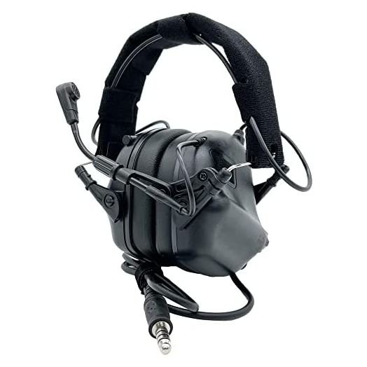 Earmor Tactical Headset Hunting & Shooting Earmuffs with Microphone, Sound Amplification, Nato TP120 Jacket, Black