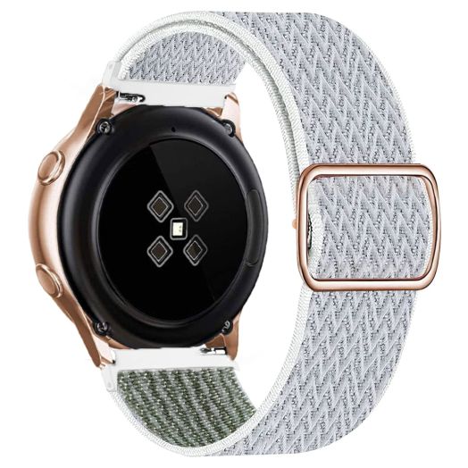 uEmoh Watch Bands, Adjustable Braided Loop Nylon Straps with Quick Release Replacement for Men and Women, 20mm 22mm for Choice (22mm, SeaShell)