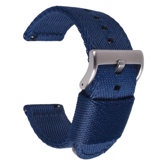 uEmoh Quick Release Nylon Watch Bands in Multiple Colors & Widths (20mm, 22mm) for Men and Women (22mm, Blue)