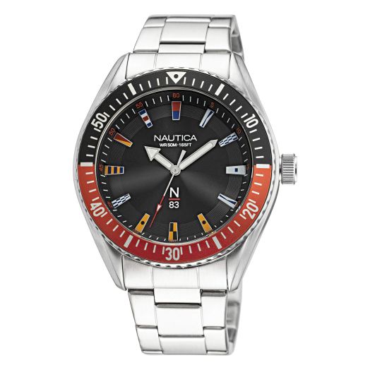 Nautica N83 Men's NAPFWF017 Finn World Grey/Black/SSB Watch