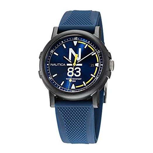 Nautica Men's Quartz Silicone Strap, Blue, 20 Casual Watch (Model: NAPEPS101)