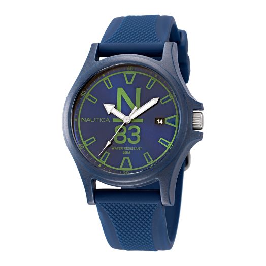 Nautica N83 Men's NAPJSS223 N83 Java Sea Blue/Blue/Blue Silicone Strap Watch