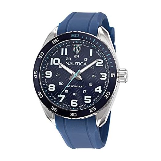 Nautica Men's NAPKBS222 Nautica Key Biscane Grey/Blue/Blue Silicone Strap Watch